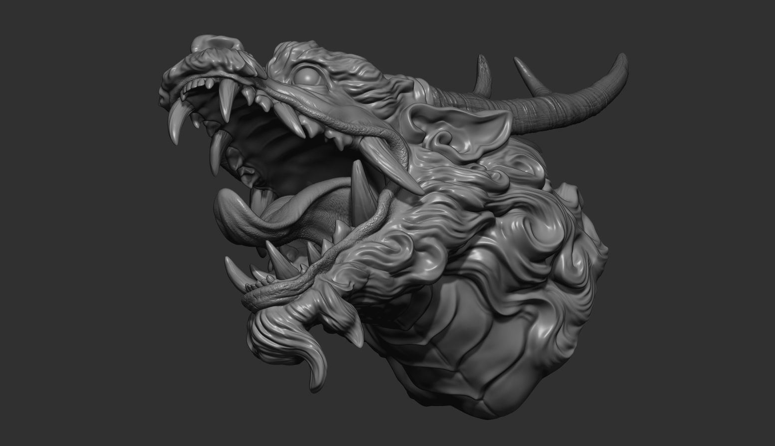 Chinese dragon grin 3D print model_7