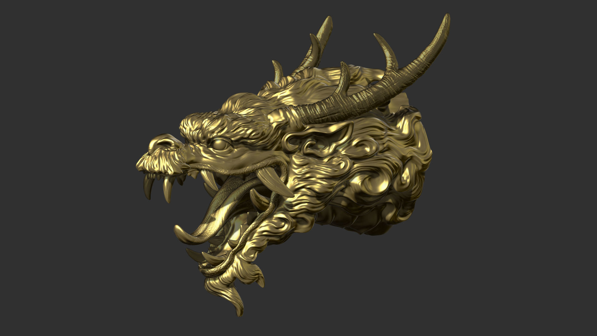 Chinese dragon grin 3D print model_4
