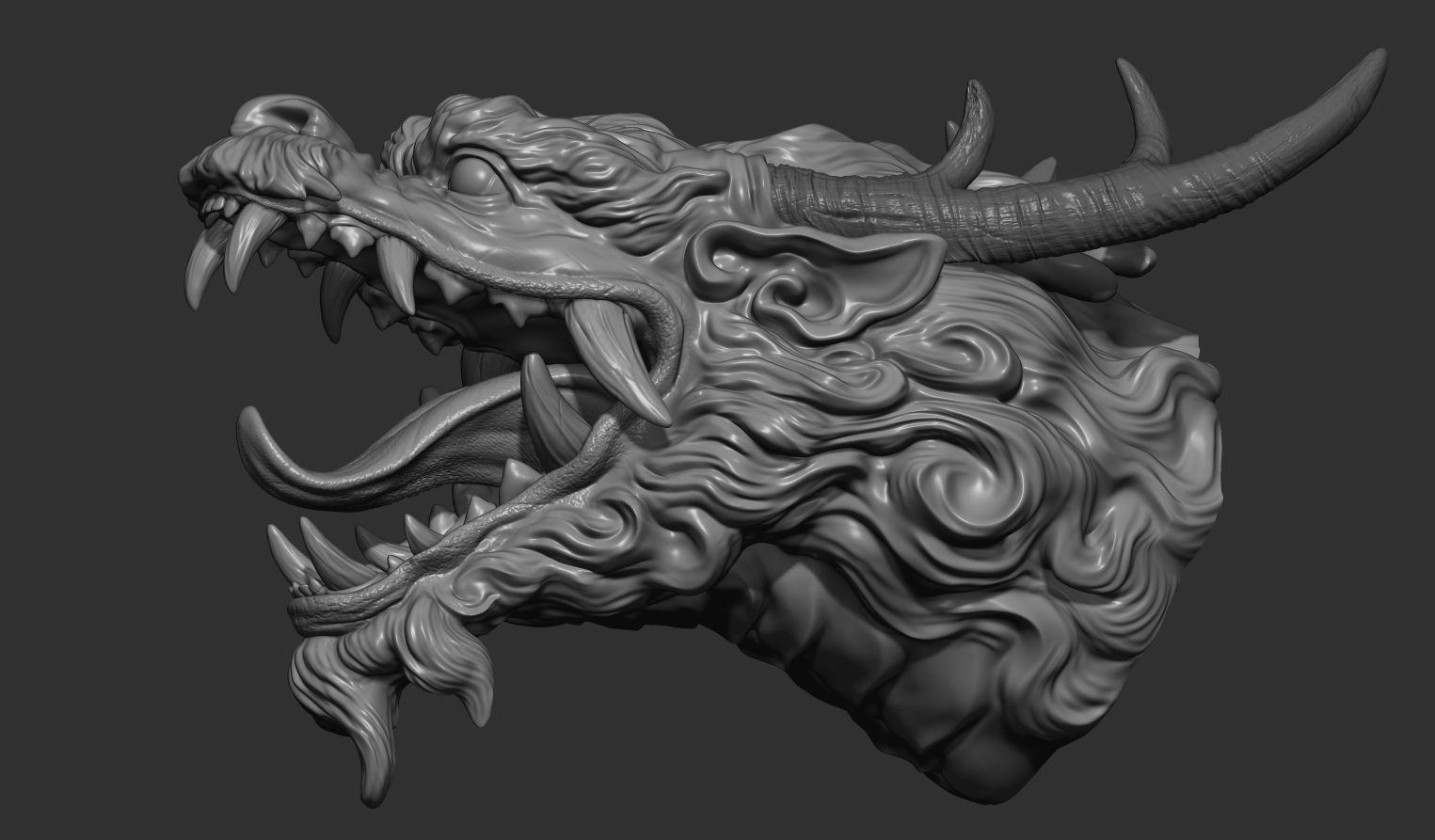 Chinese dragon grin 3D print model_12