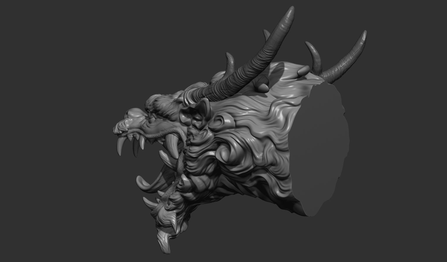 Chinese dragon grin 3D print model_16