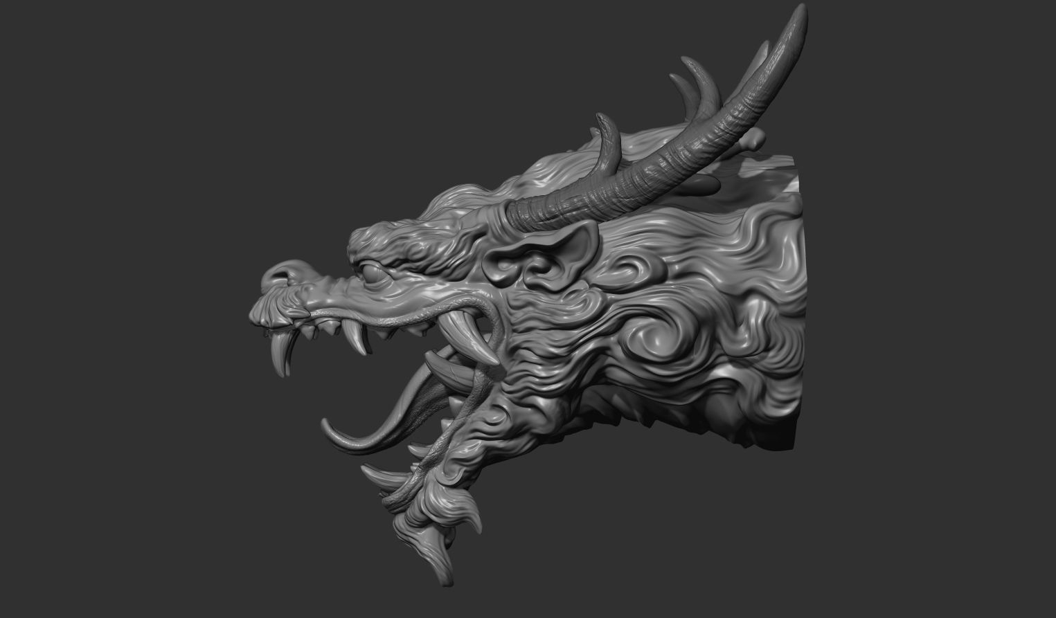 Chinese dragon grin 3D print model_10