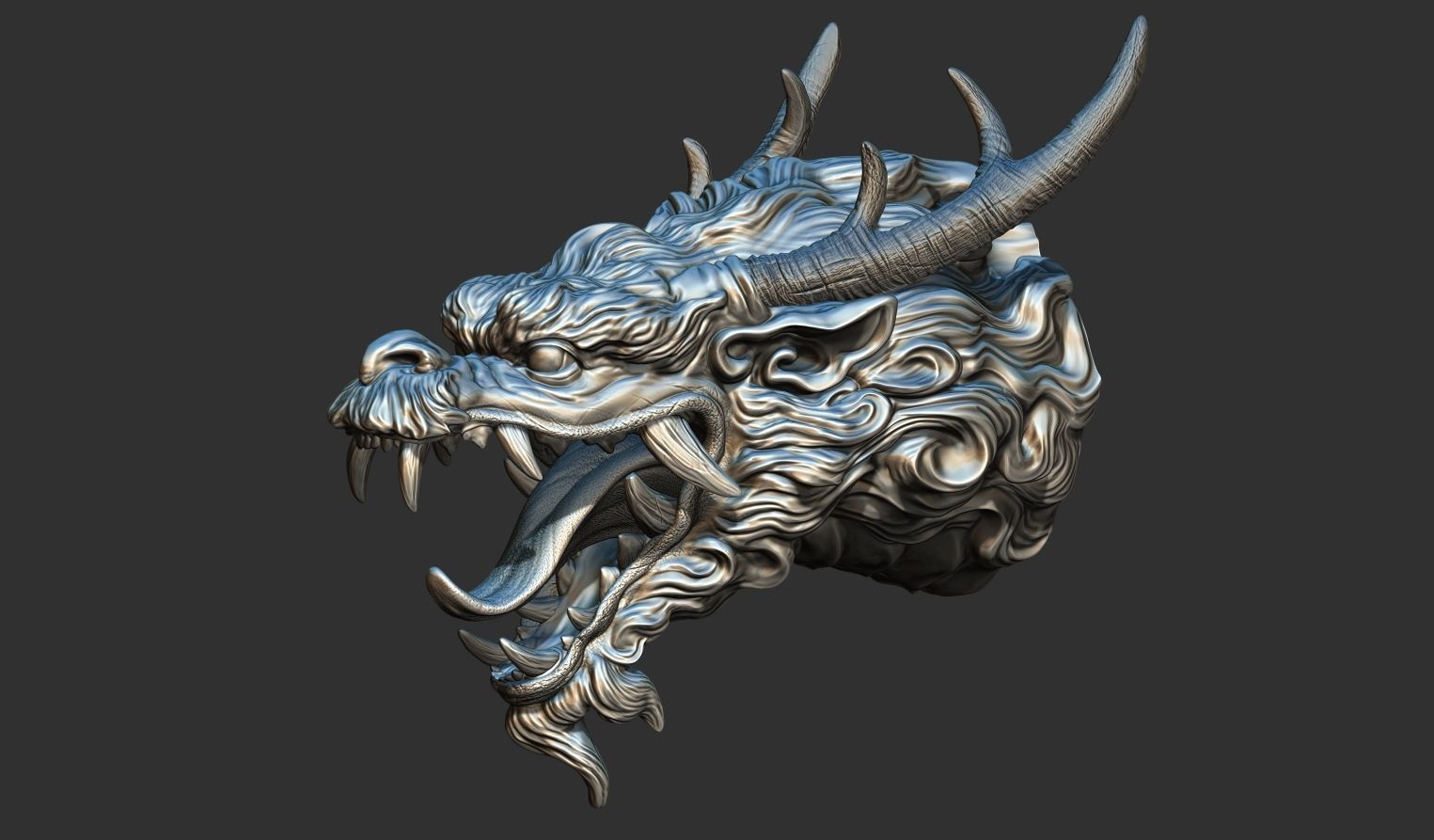 Chinese dragon grin 3D print model_1