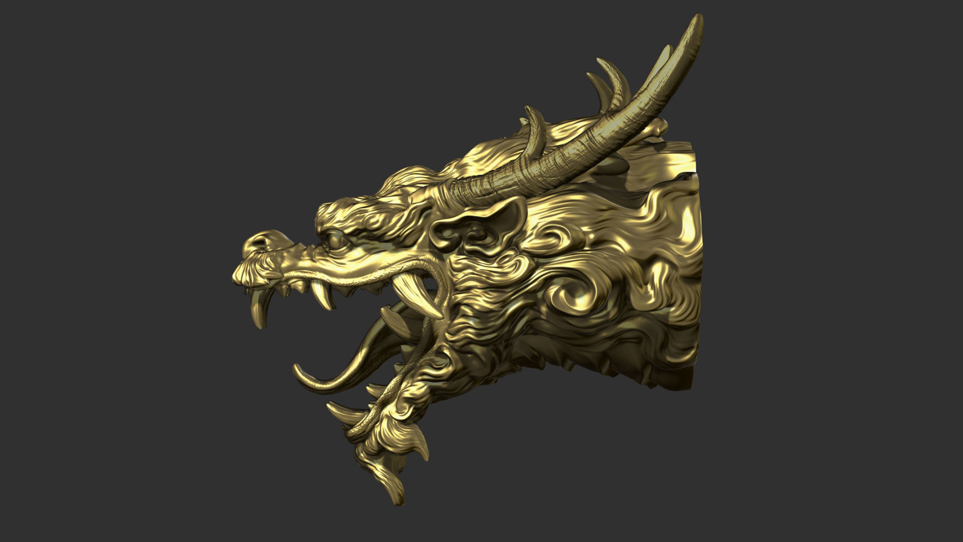 Chinese dragon grin 3D print model_3