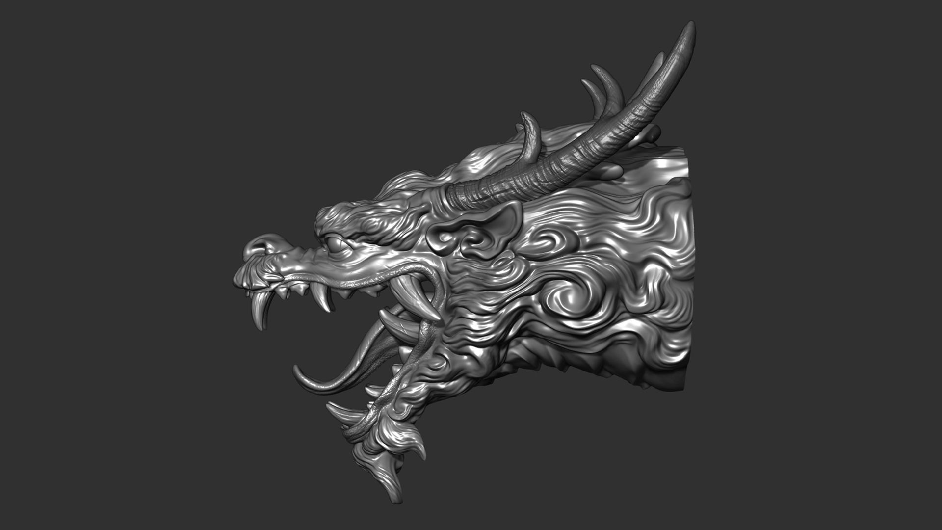 Chinese dragon grin 3D print model_5