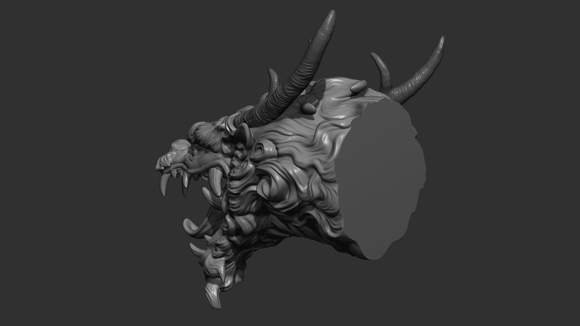 Chinese dragon grin 3D print model_9