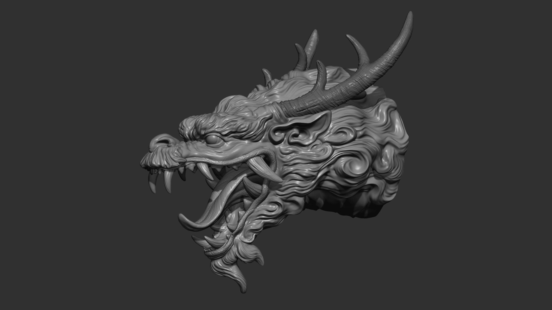 Chinese dragon grin 3D print model_8