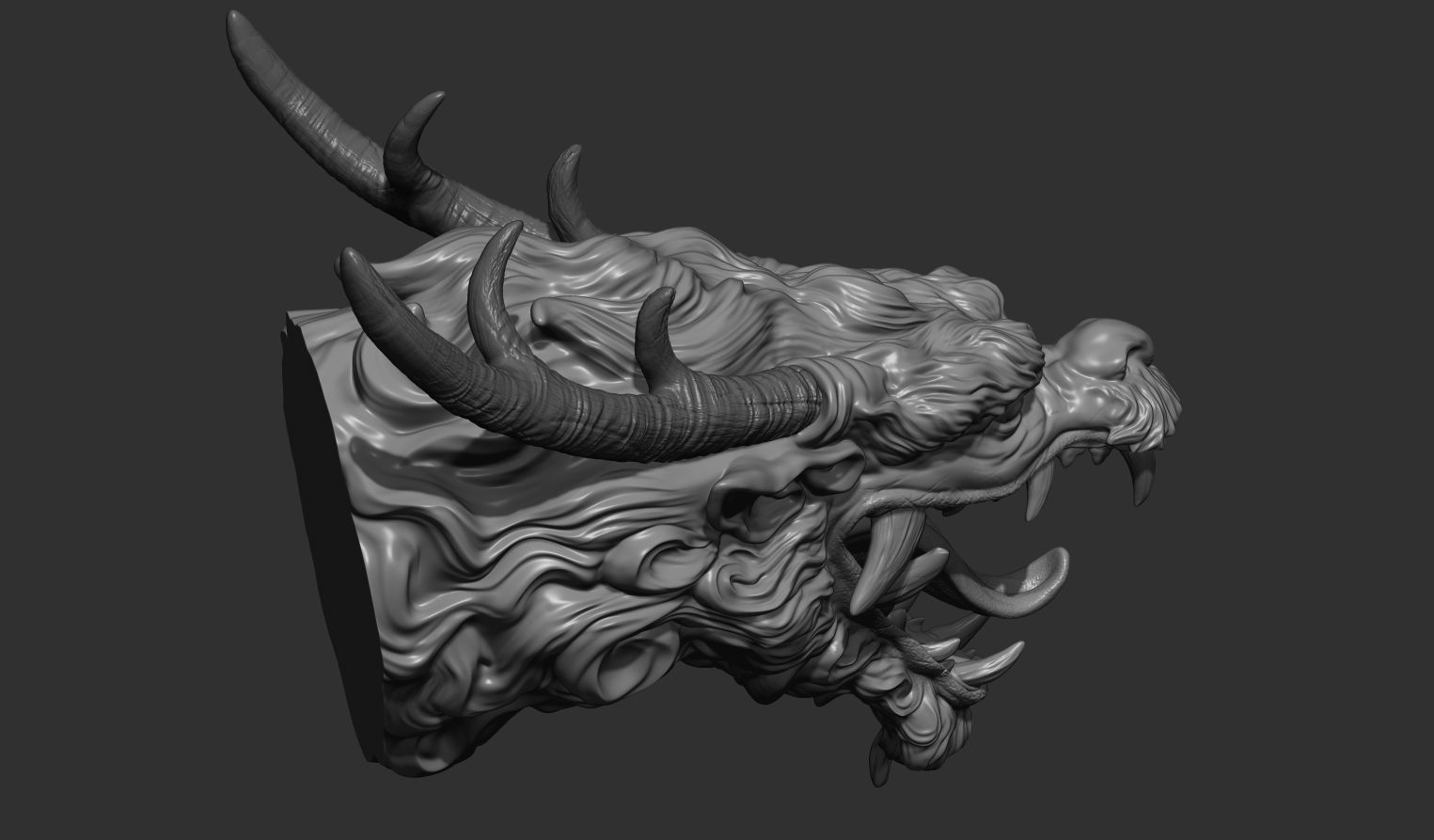Chinese dragon grin 3D print model_6