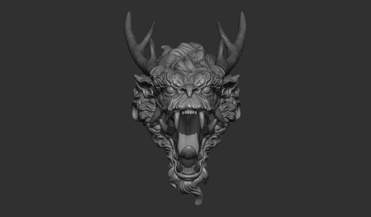 Chinese dragon grin 3D print model_11