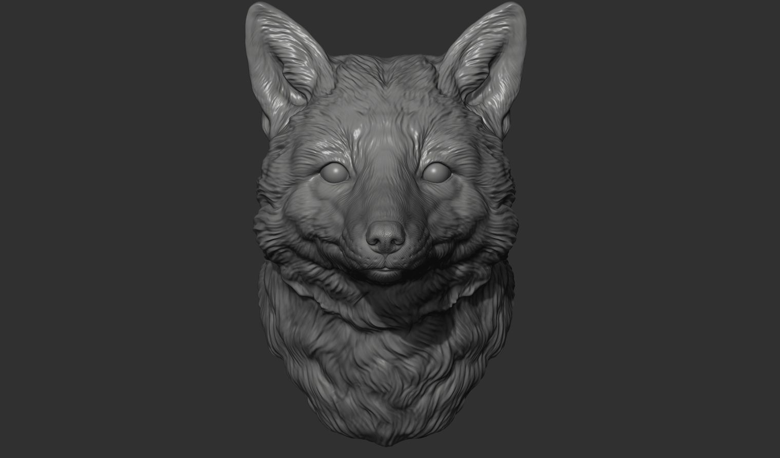 Fox head 3D print model_3