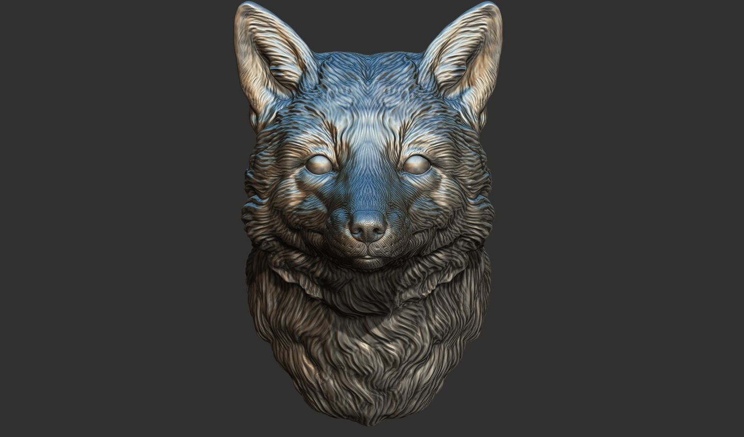 Fox head 3D print model_4