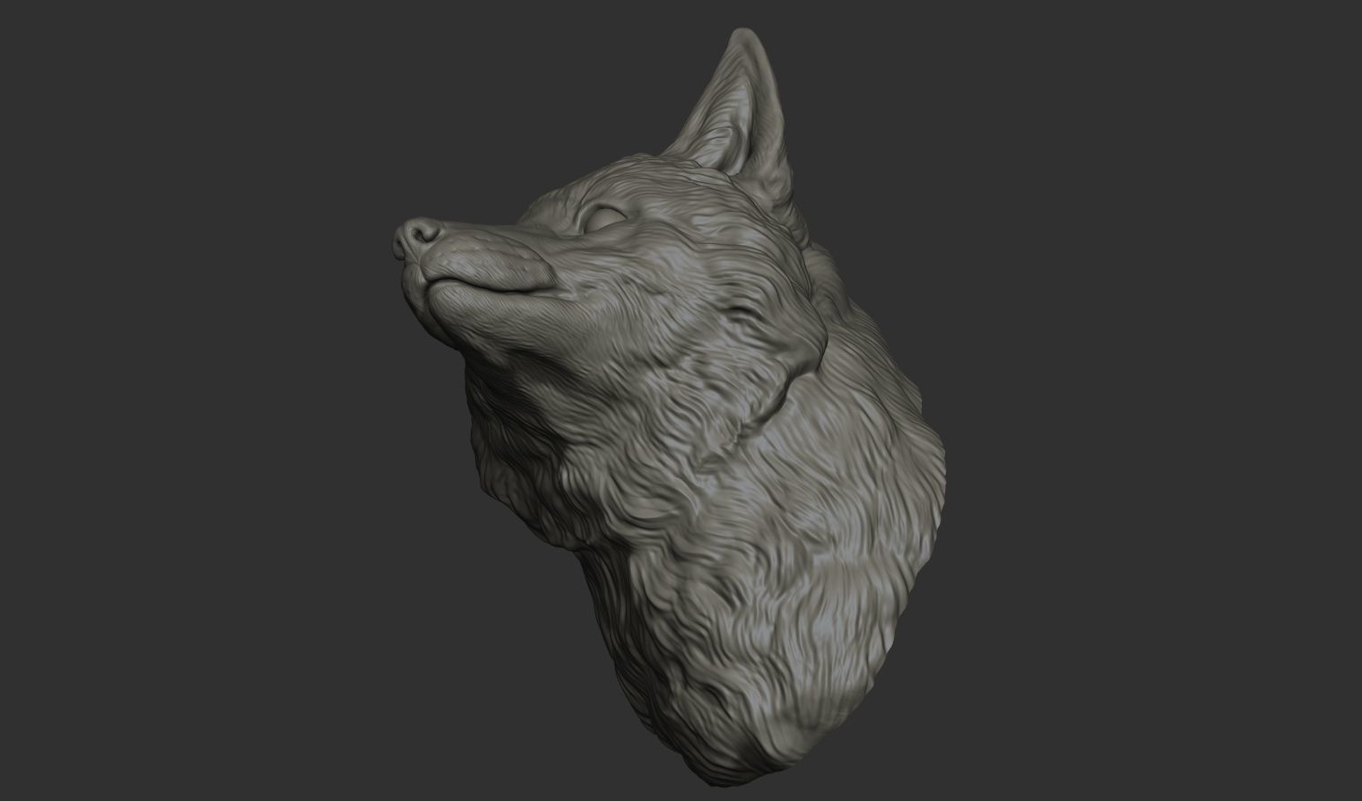 Fox head 3D print model_17