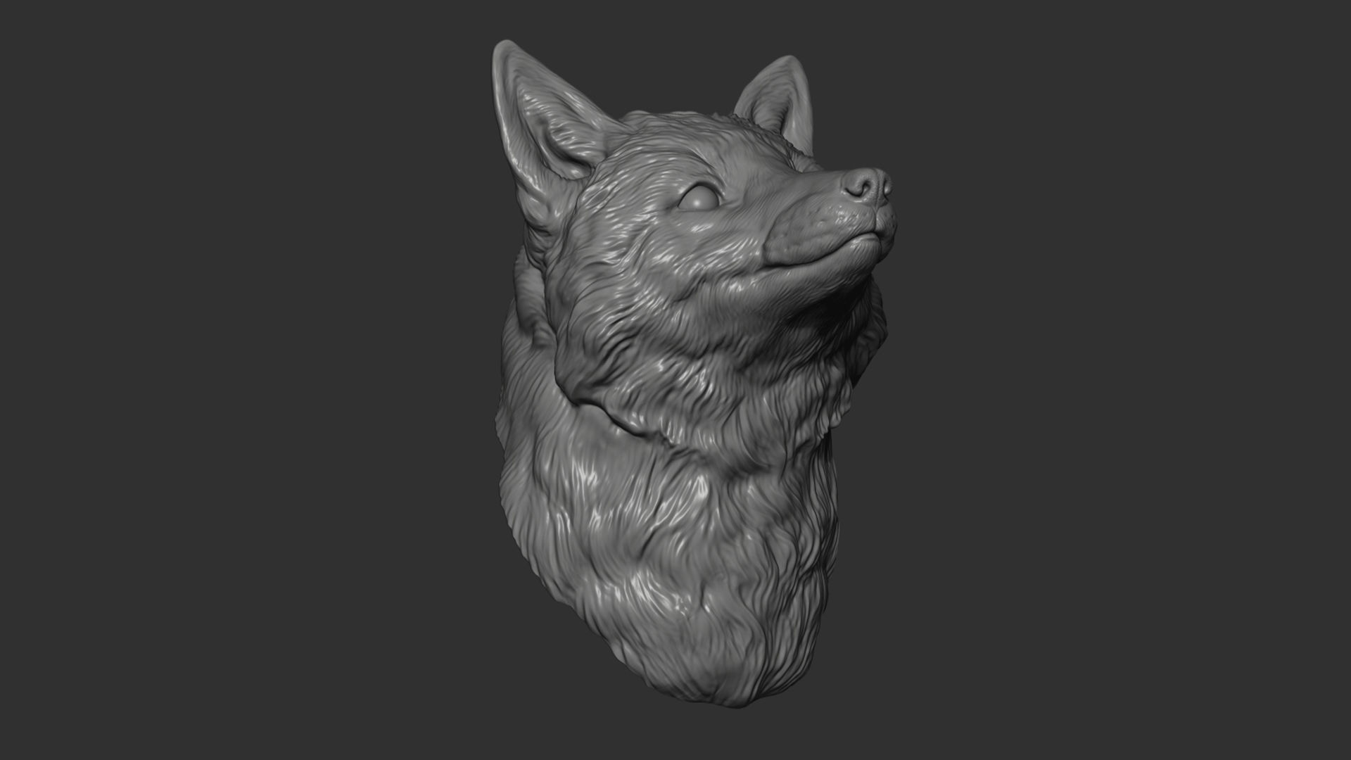 Fox head 3D print model_13
