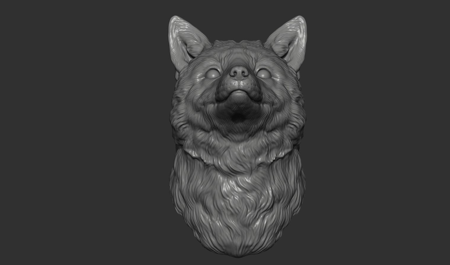 Fox head 3D print model_12