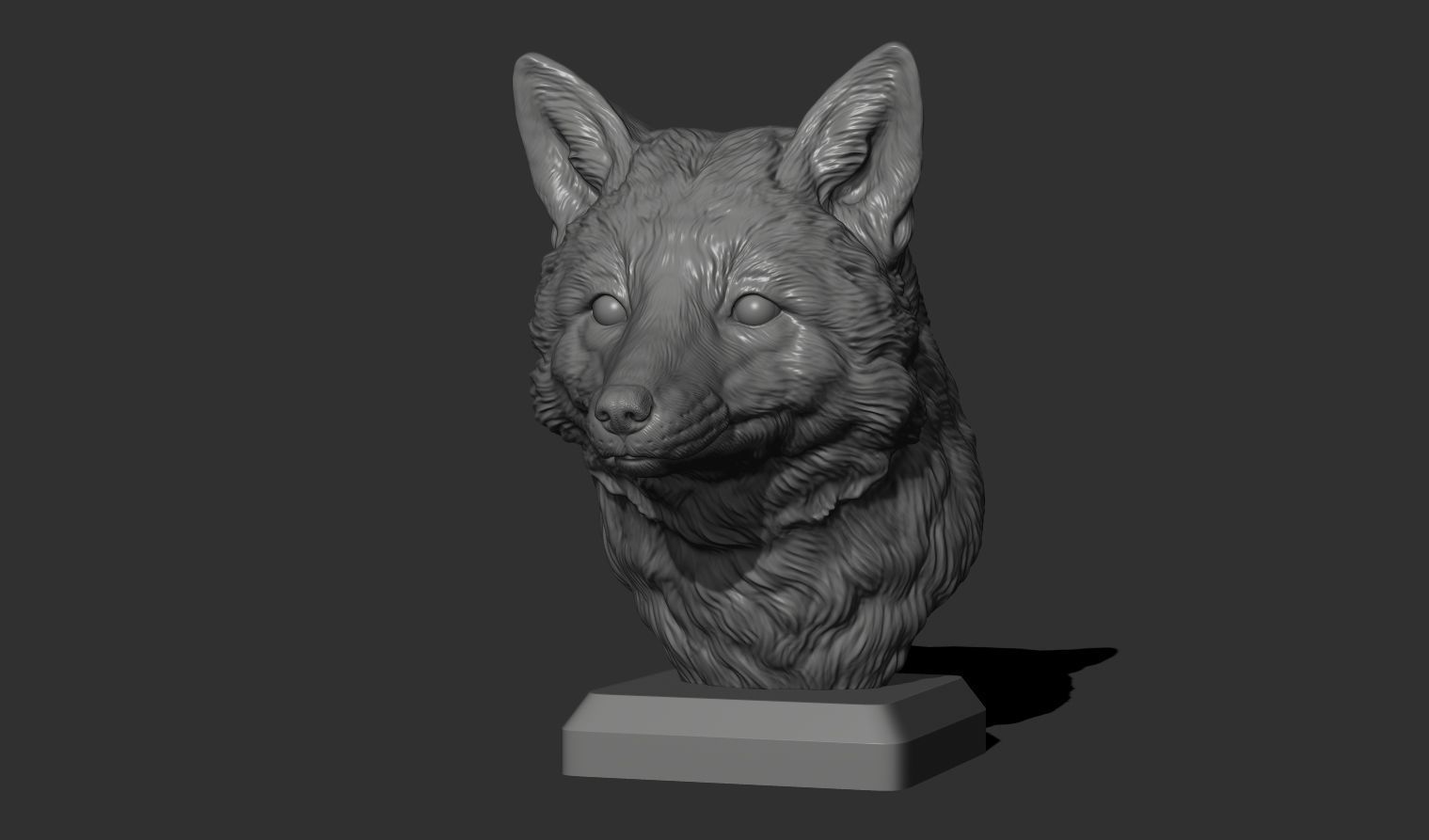 Fox head 3D print model_10