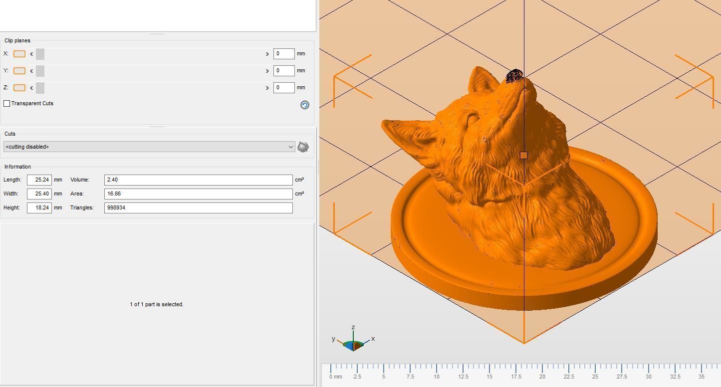 Fox head 3D print model_23