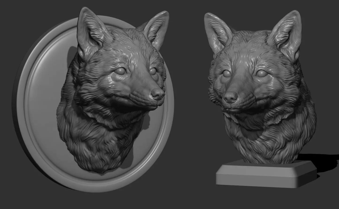 Fox head 3D print model_0