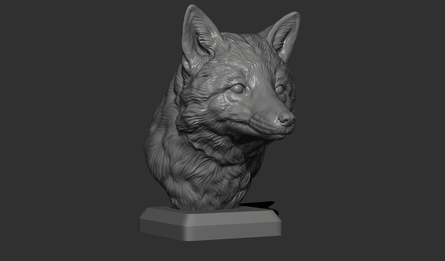 Fox head 3D print model_6