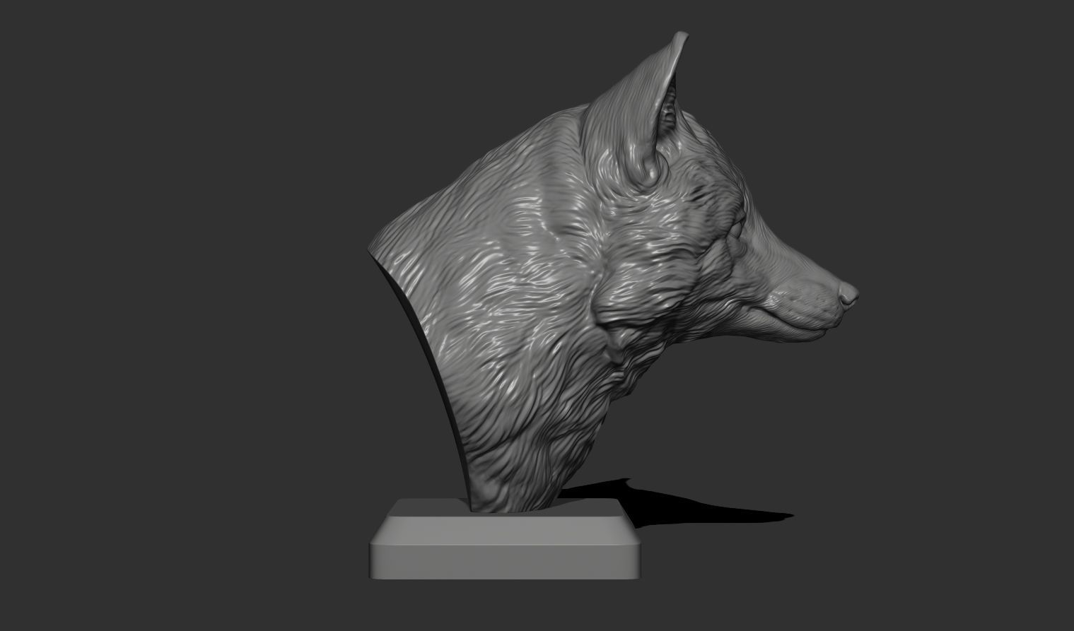 Fox head 3D print model_7