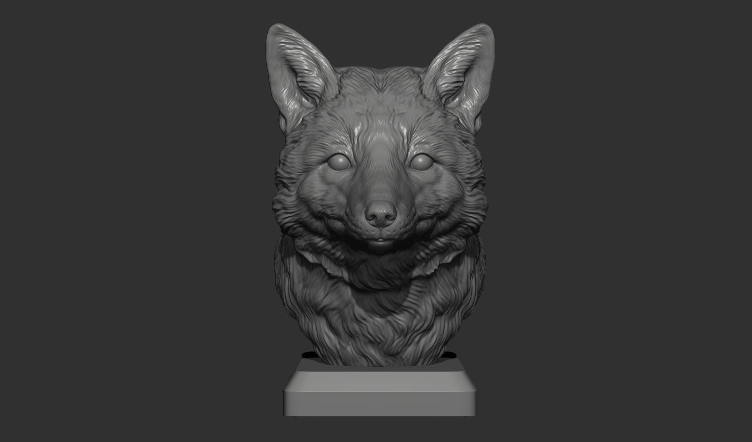 Fox head 3D print model_5