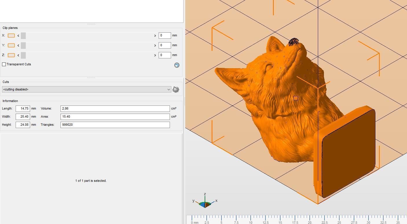 Fox head 3D print model_22