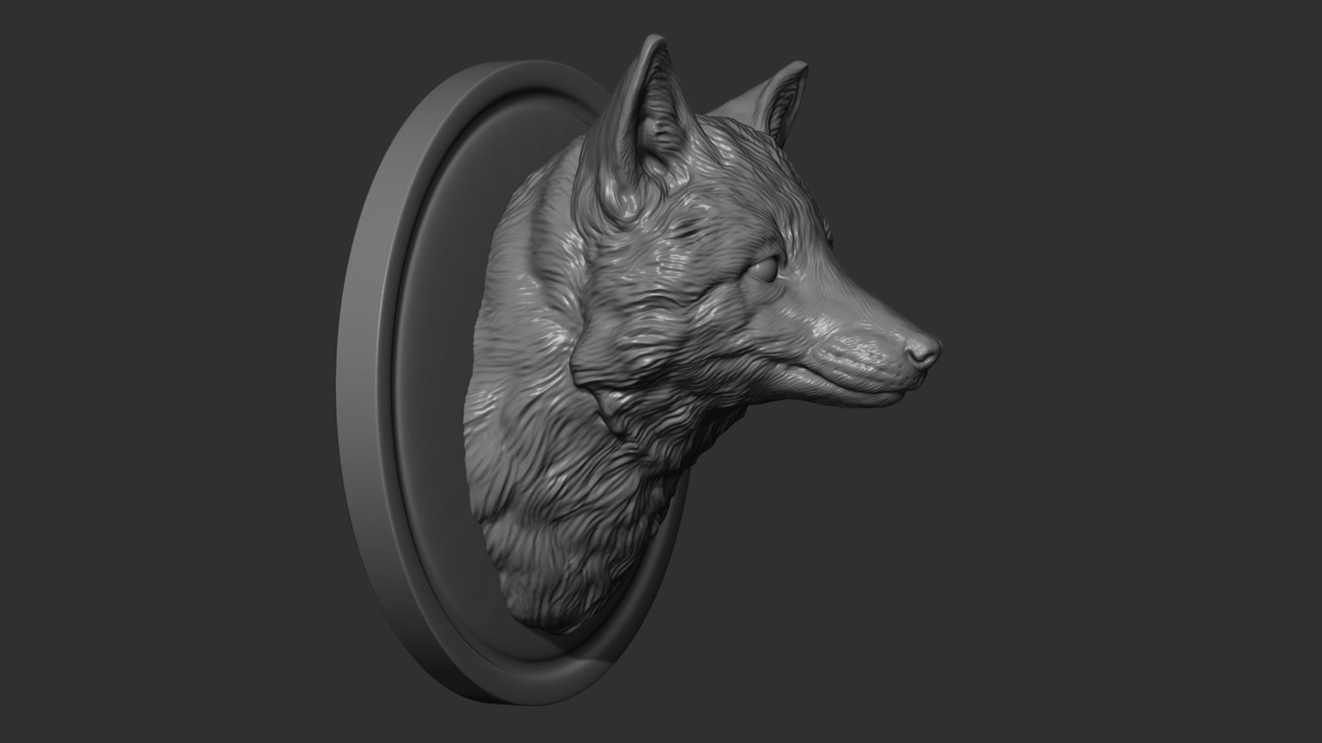 Fox head 3D print model_16