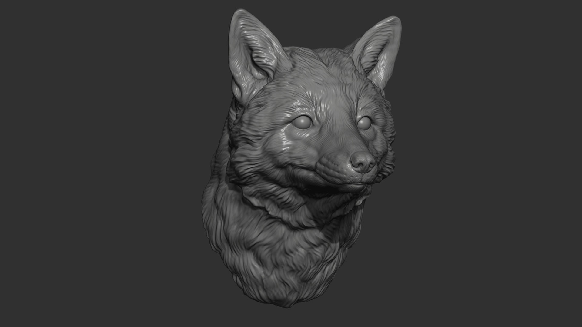 Fox head 3D print model_11