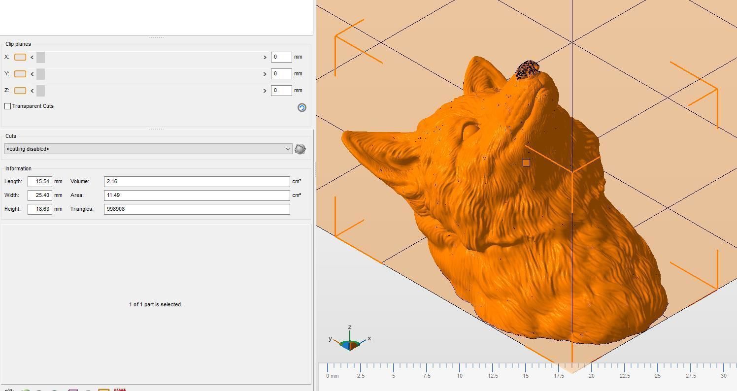 Fox head 3D print model_21