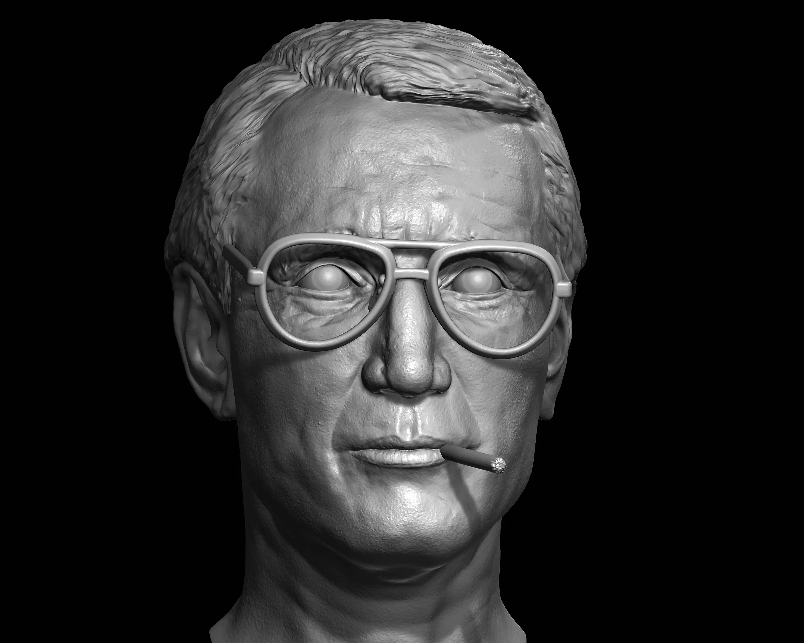 Chief Brody heads for action figures UPDATED for Sixth scale 3D print model_1