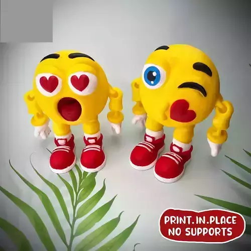 PRINT-IN-PLACE FLEXI KISS EMOJIS ARTICULATED