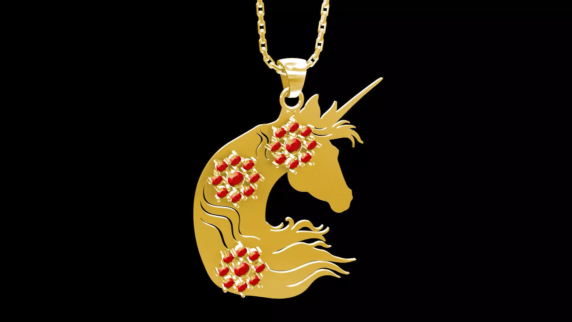 Unicorn Pendant Jewelry Gold Free 3D print model