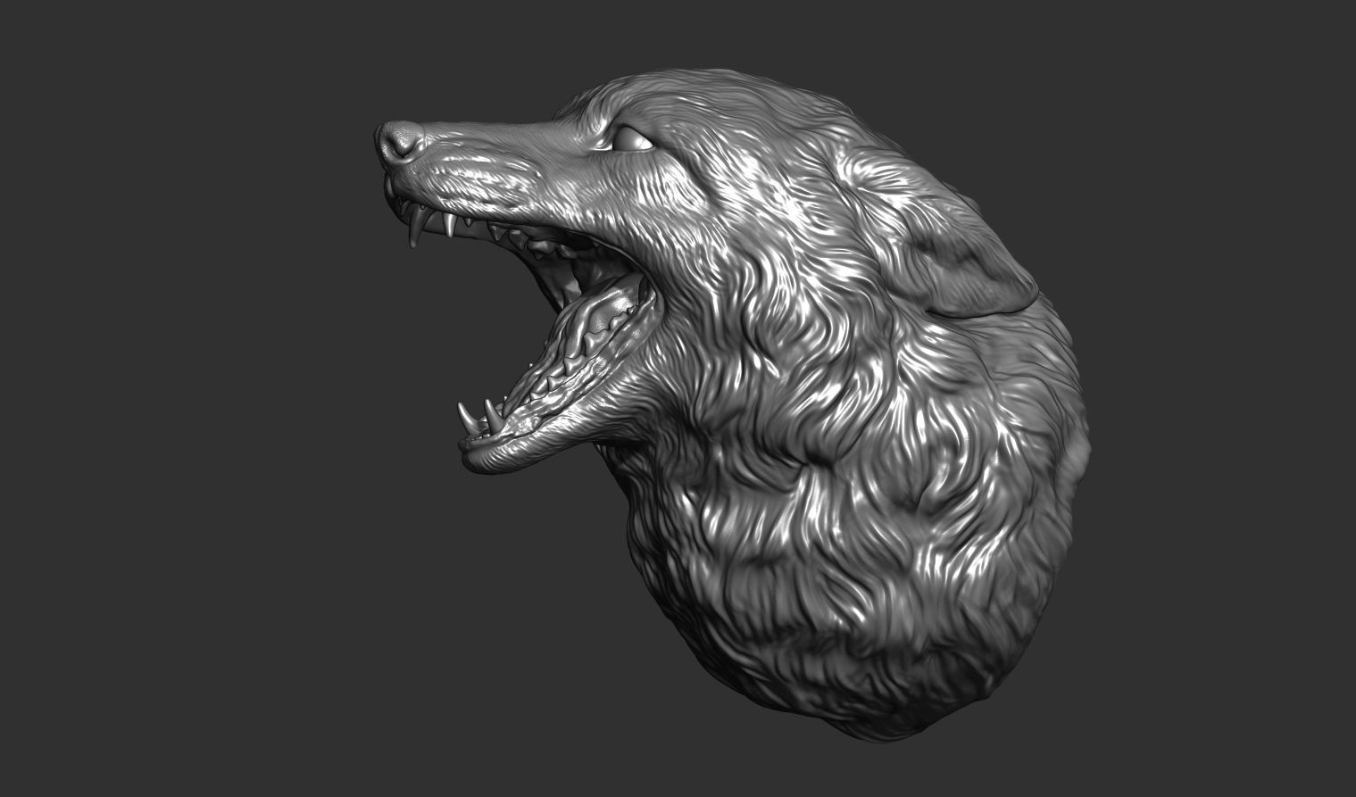Fox grin head 3D print model_3