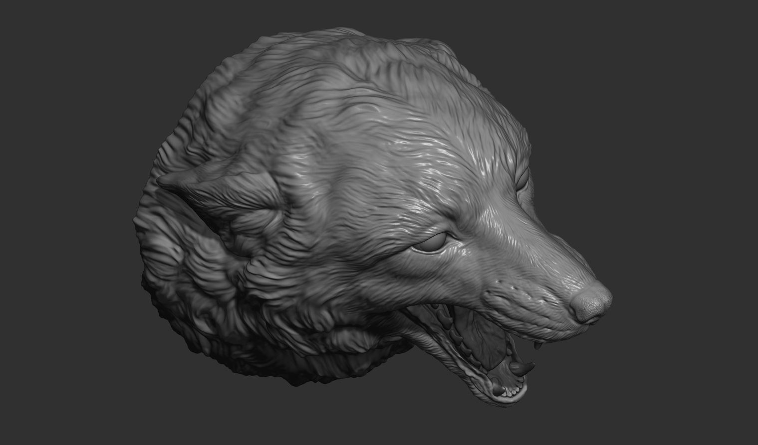 Fox grin head 3D print model_17