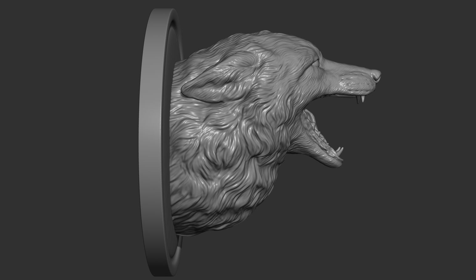 Fox grin head 3D print model_12