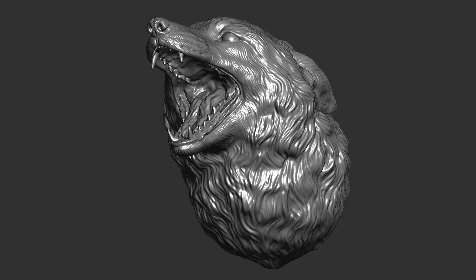 Fox grin head 3D print model_4