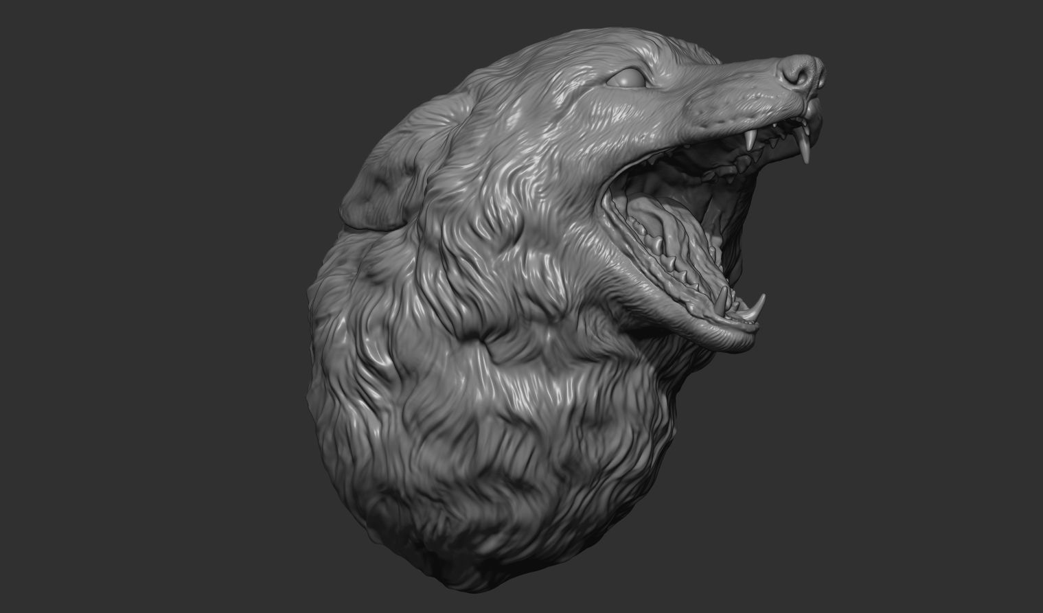 Fox grin head 3D print model_16