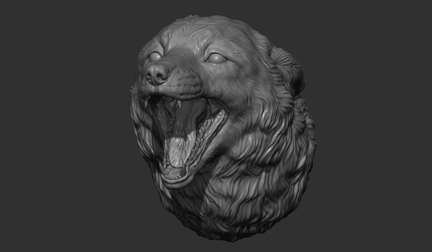 Fox grin head 3D print model_14