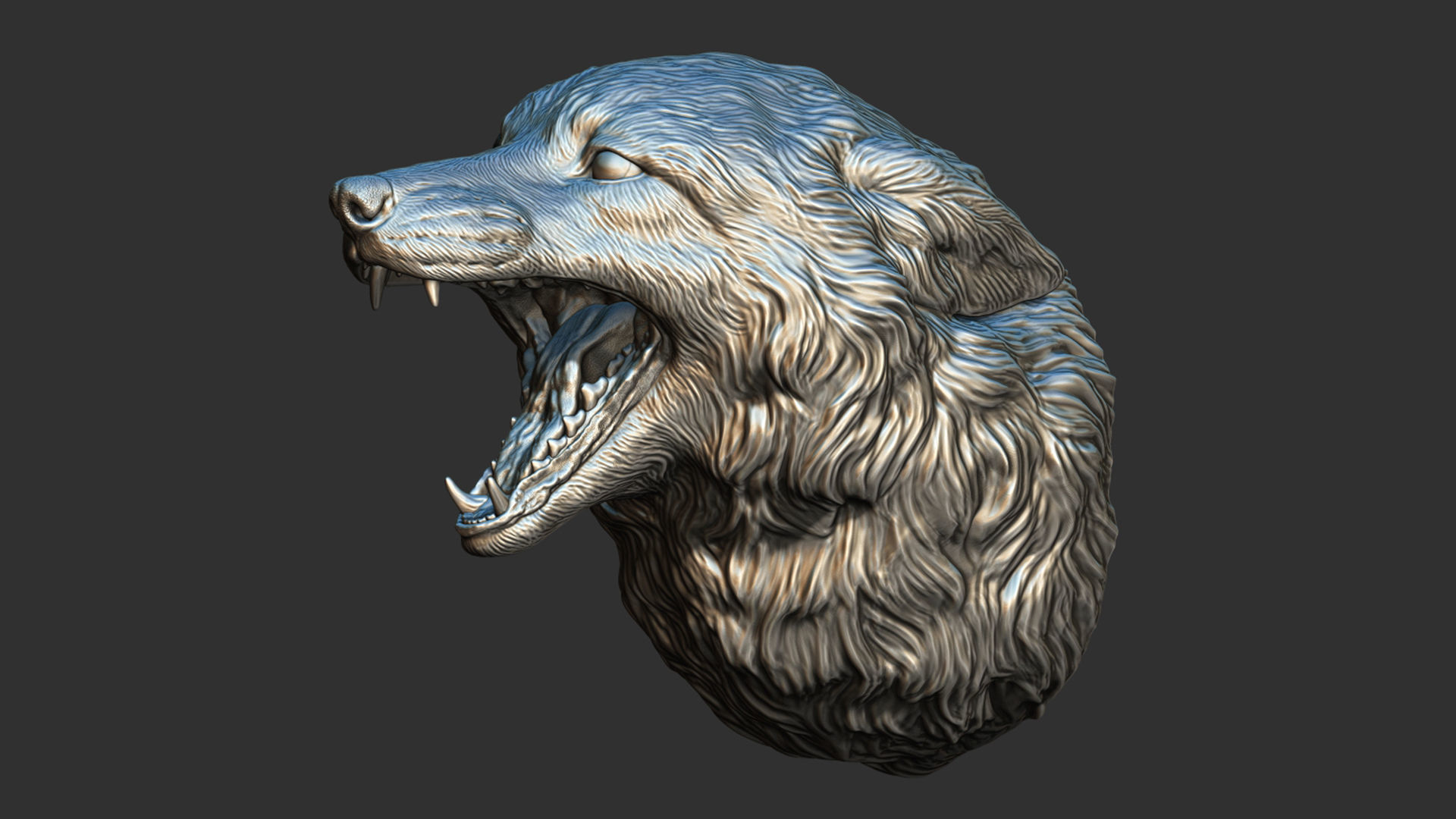 Fox grin head 3D print model_1