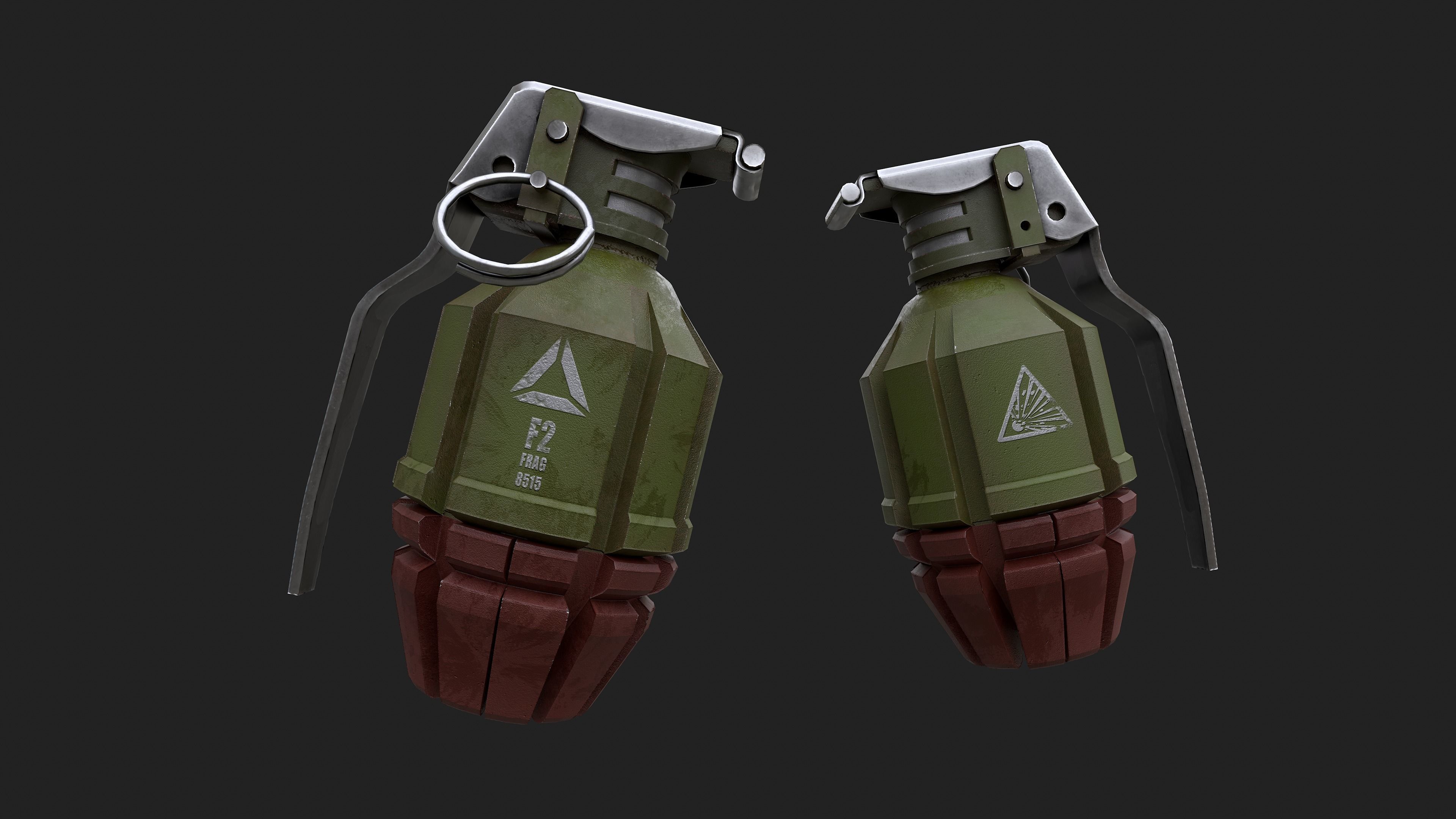 3D Military Asset Grenade Mk2  Low-poly 3D model_3