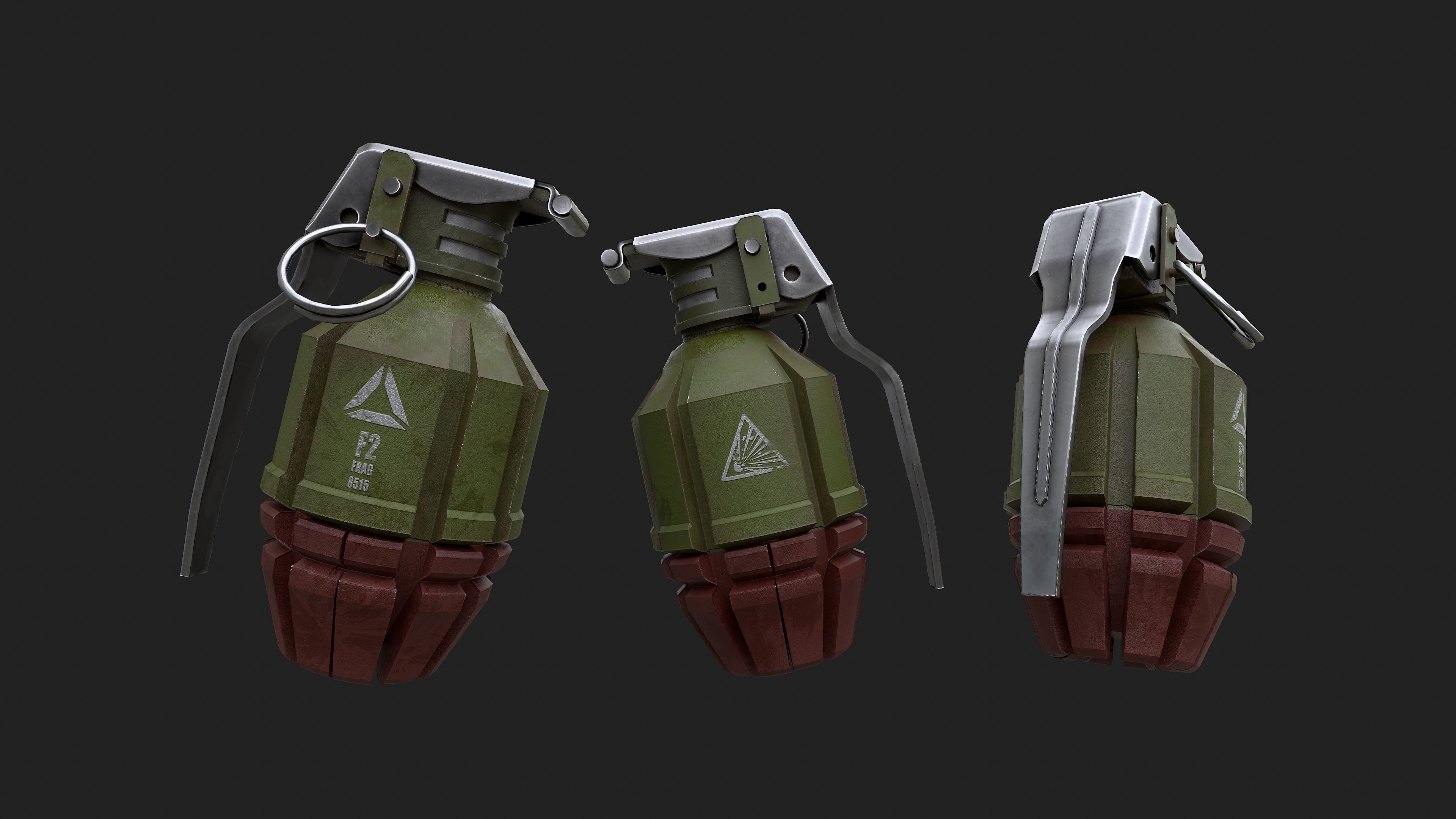 3D Military Asset Grenade Mk2  Low-poly 3D model_2