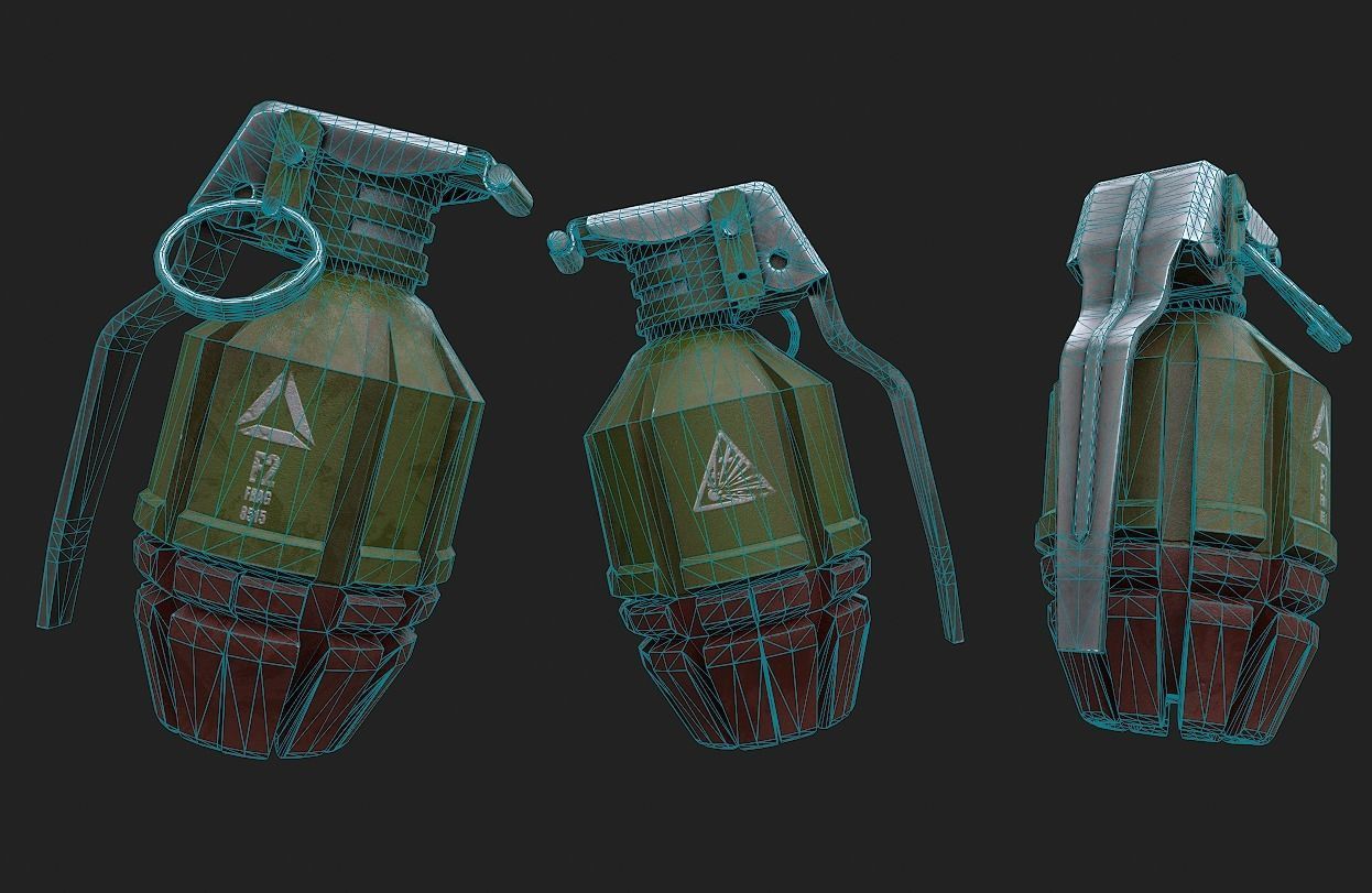 3D Military Asset Grenade Mk2  Low-poly 3D model_4