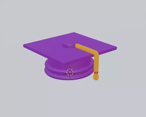 Graduation Cap Low-poly 3D model_0