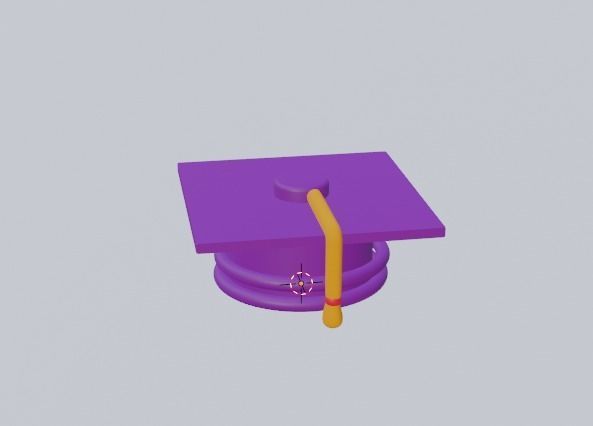 Graduation Cap Low-poly 3D model_1