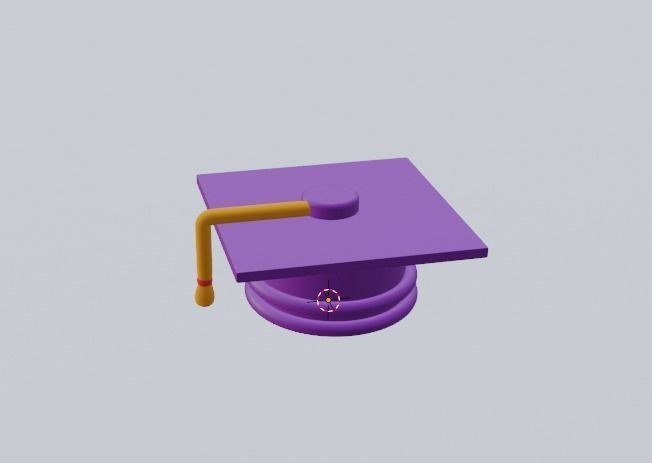 Graduation Cap Low-poly 3D model_3