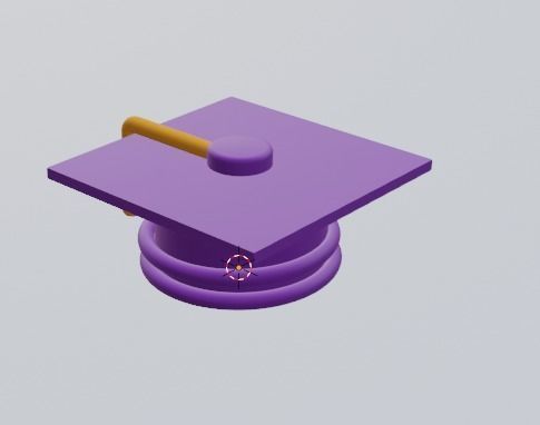 Graduation Cap Low-poly 3D model_4