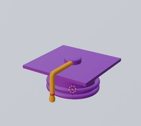 Graduation Cap Low-poly 3D model_2