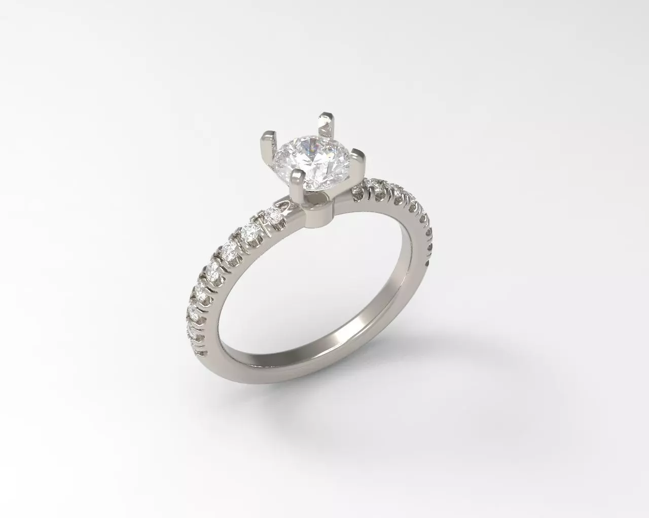 solitaire engagement ring in several sizes 3D print model