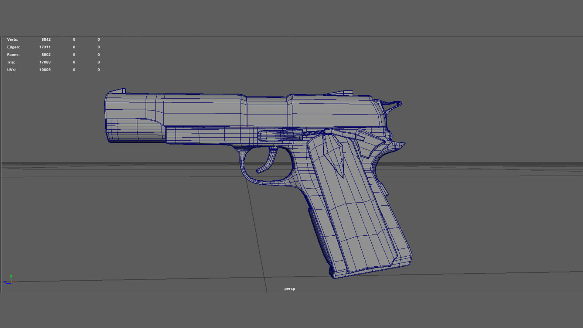 Gun Colt Low-poly 3D model_7