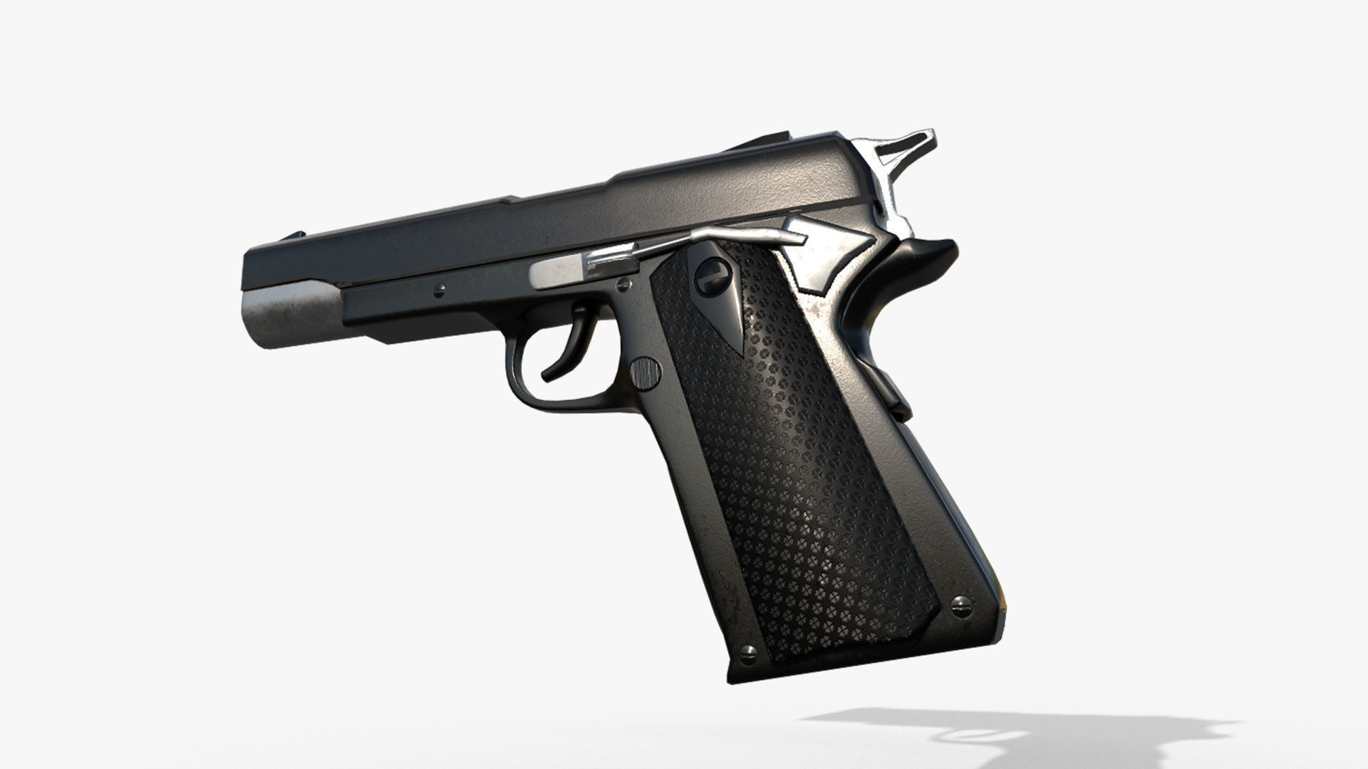 Gun Colt Low-poly 3D model_5