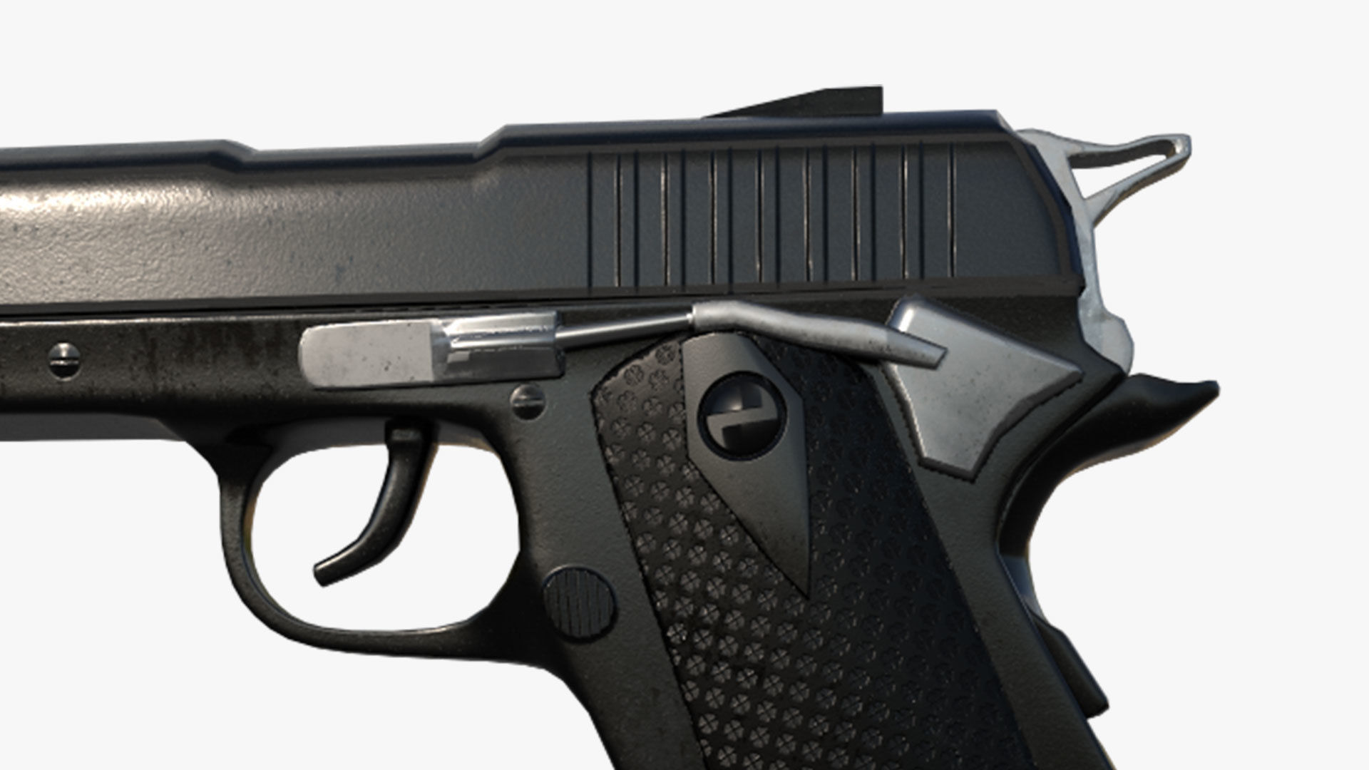 Gun Colt Low-poly 3D model_4