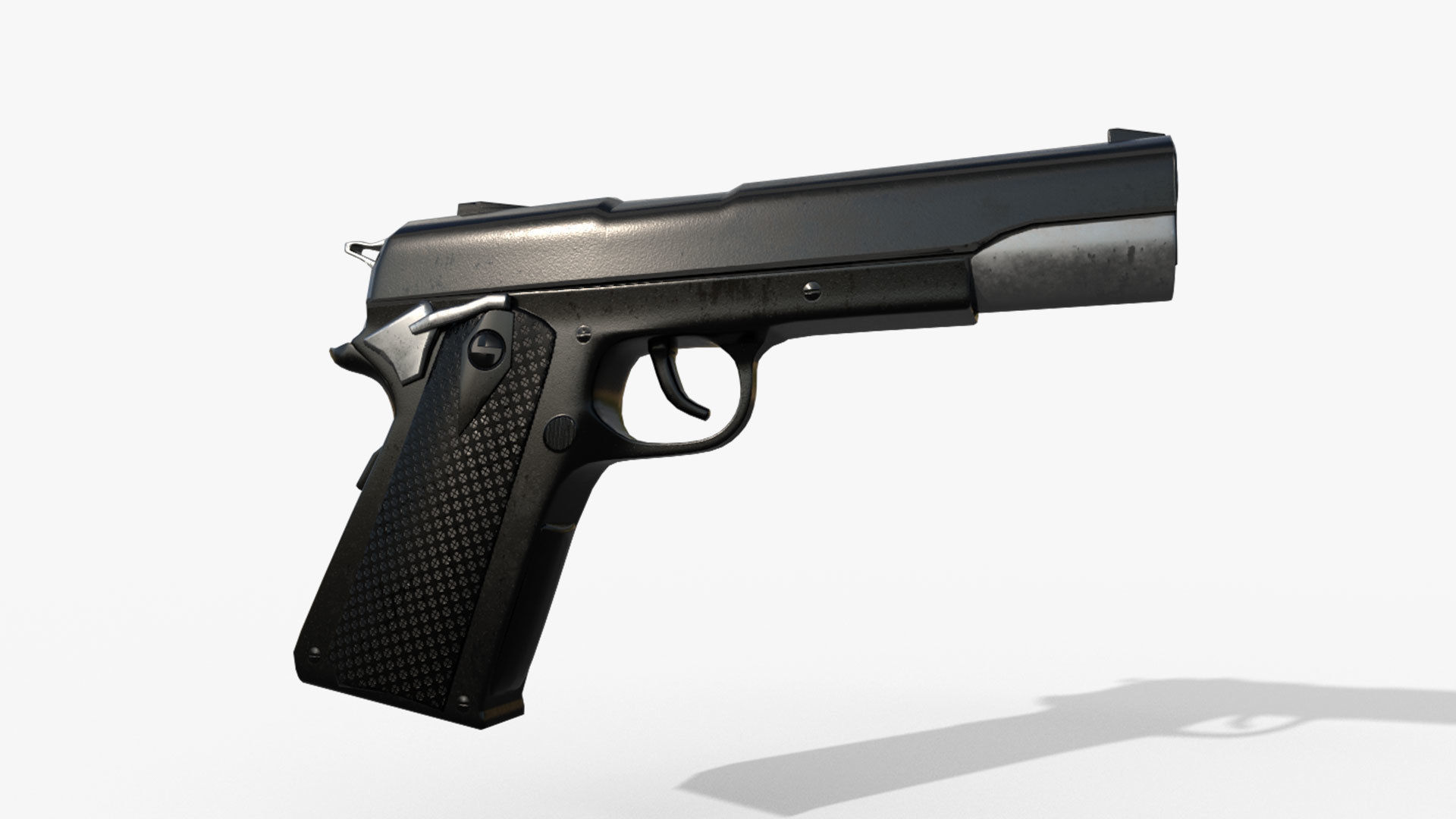 Gun Colt Low-poly 3D model_2